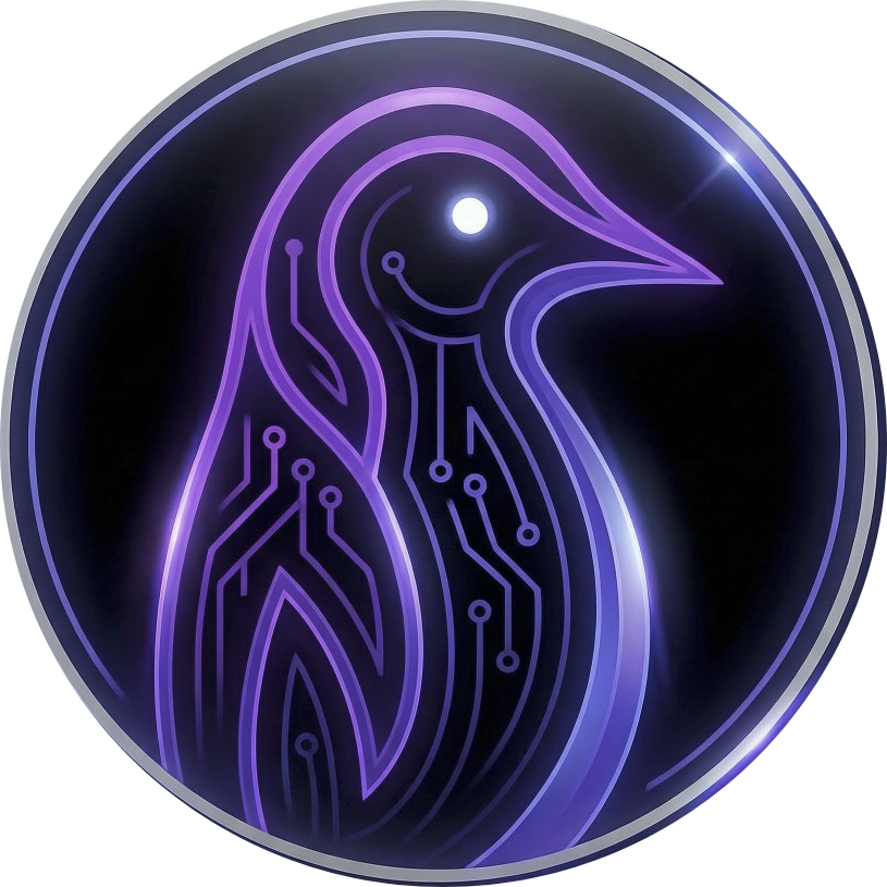 PortfolAI — stylized tech penguin logo